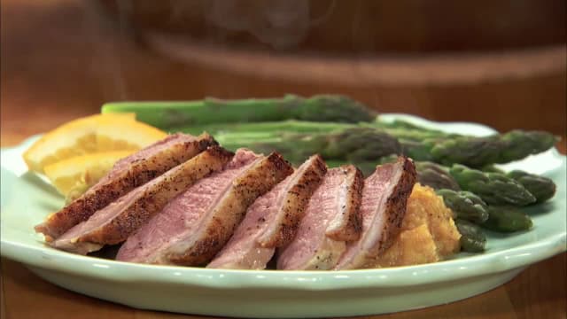 S01:E09 - Duck Breast on an Orange Spiced Leek and Sweet Potato Puree