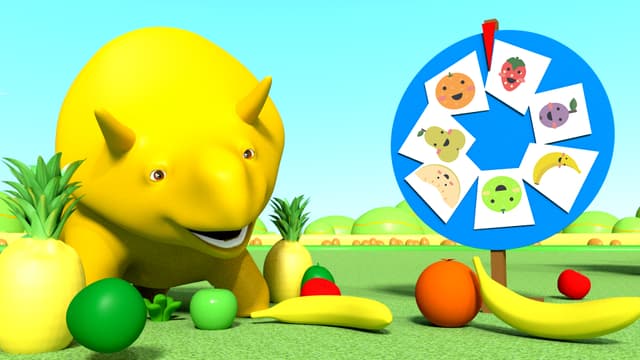 S01:E03 - Jugar a La Rueda De La Fortuna Y Aprender Las Frutas Con Dino El Dinosaurio